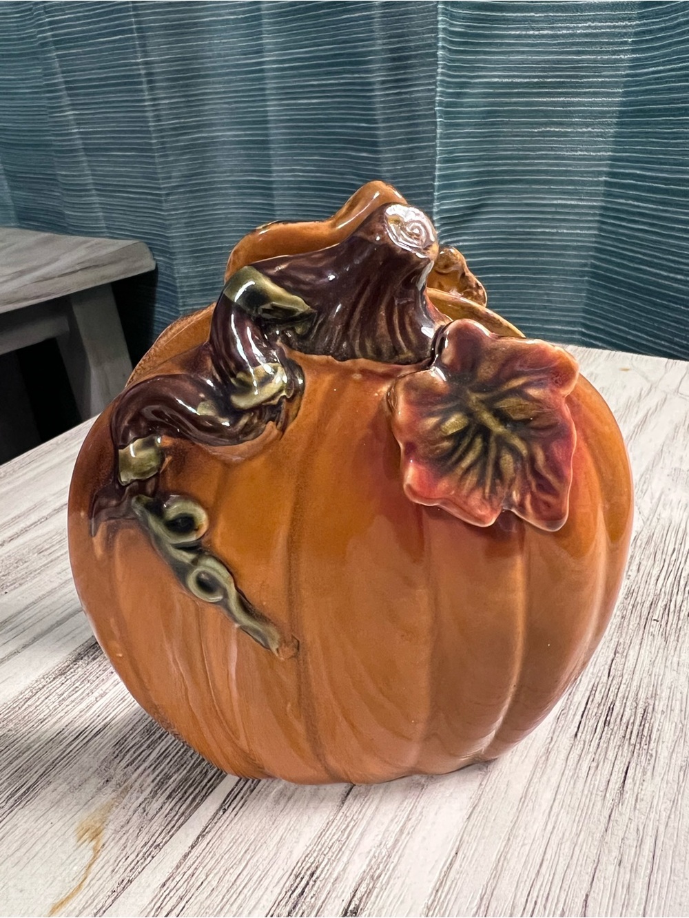 Ceramic Pumpkin Napkin Holder Fall Harvest Thanksgiving Table Decor